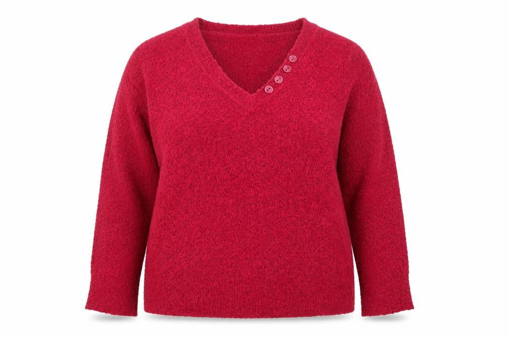 M&Co Women’s Bright Pink V-Neck Button Knit Jumper Size 18
