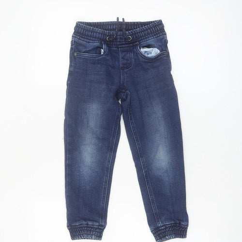 Pepperts Boys Blue Tapered Jeans 6-7 Years Elastic Waist Comfortable Denim