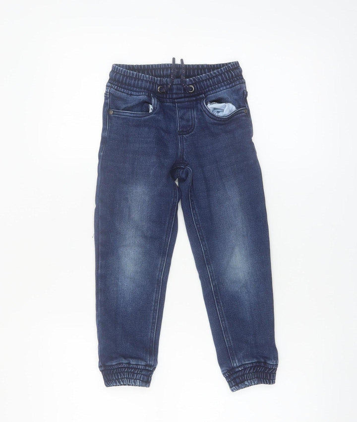 Pepperts Boys Blue Tapered Jeans 6-7 Years Elastic Waist Comfortable Denim