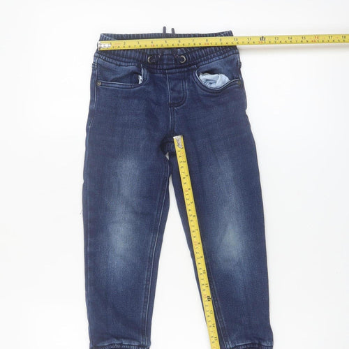 Pepperts Boys Blue Tapered Jeans 6-7 Years Elastic Waist Comfortable Denim