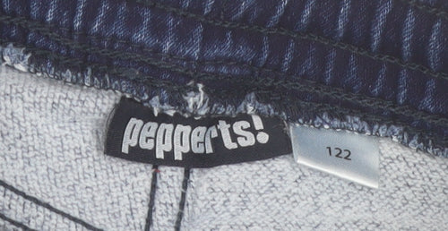 Pepperts Boys Blue Tapered Jeans 6-7 Years Elastic Waist Comfortable Denim