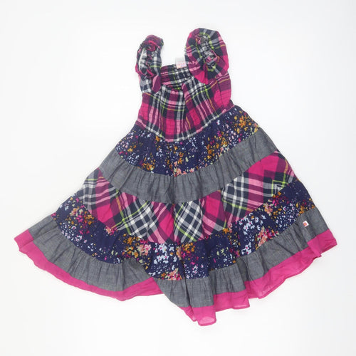 Cutey Couture Girls Multicoloured 2-3 Years A-Line Cotton Check Dress