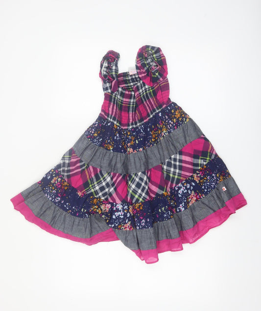 Cutey Couture Girls Multicoloured 2-3 Years A-Line Cotton Check Dress