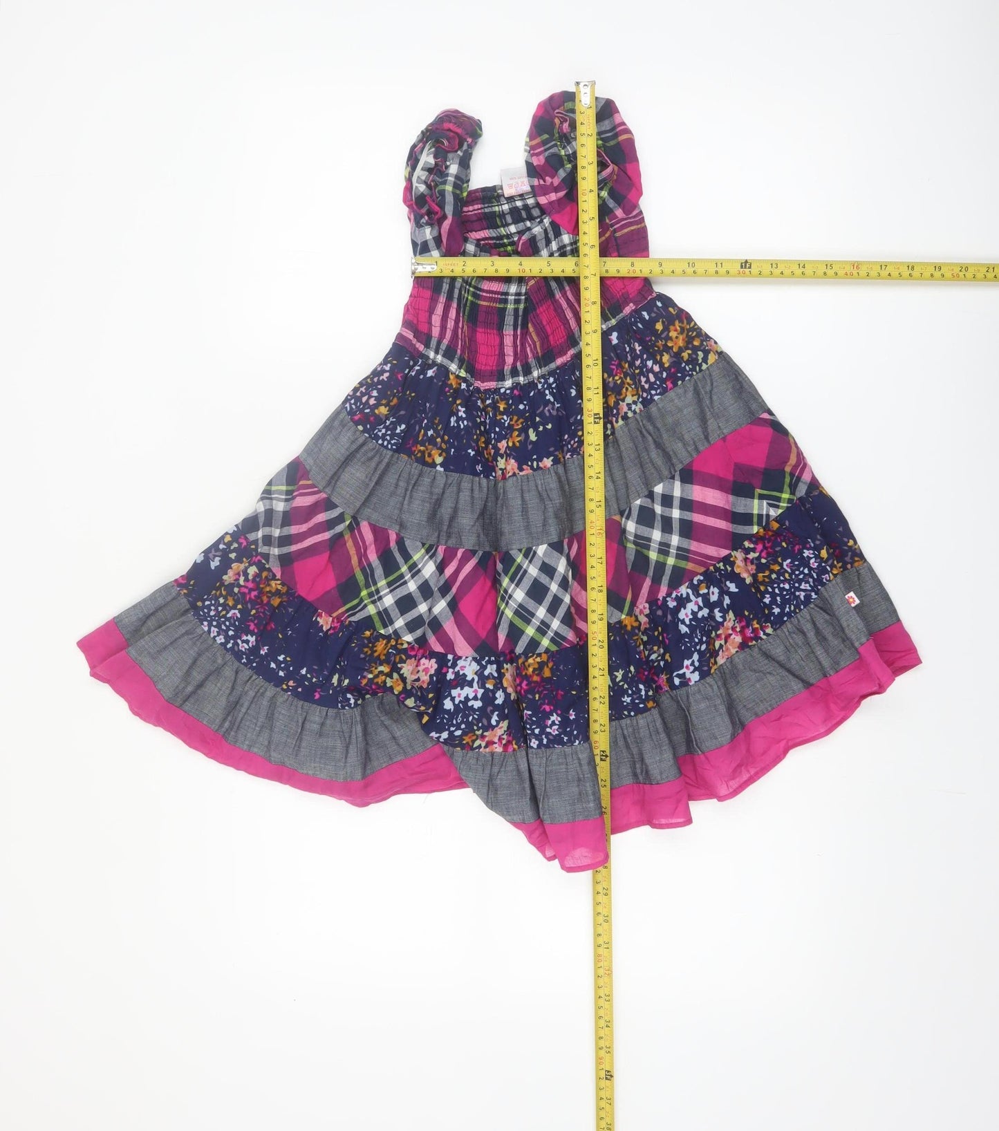 Cutey Couture Girls Multicoloured 2-3 Years A-Line Cotton Check Dress