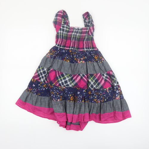 Cutey Couture Girls Multicoloured 2-3 Years A-Line Cotton Check Dress