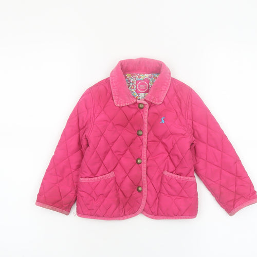 Joules Girls Pink Quilted Jacket 18-24 Months Padded Winter Coat