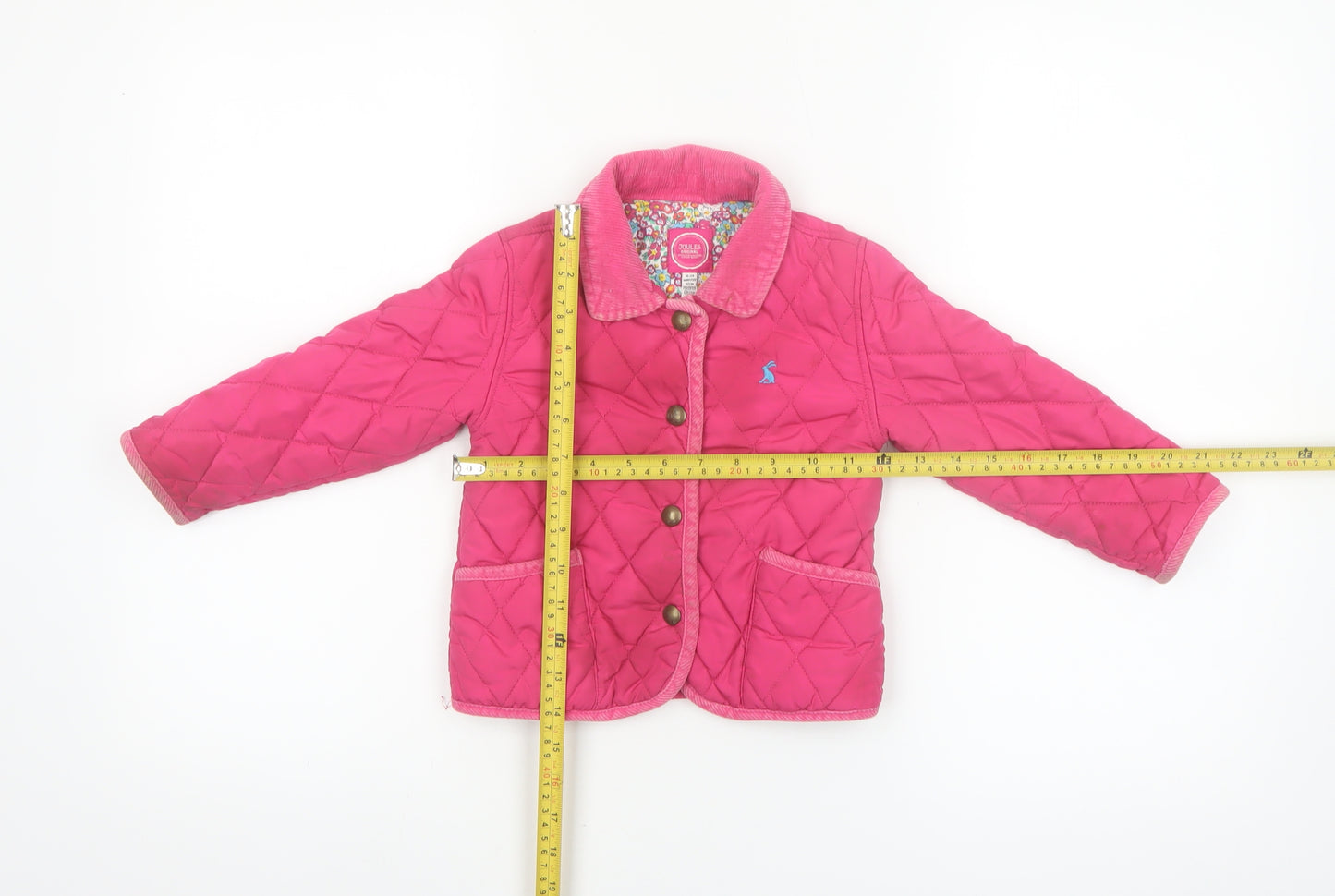 Joules Girls Pink Quilted Jacket 18-24 Months Padded Winter Coat