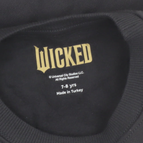 Marks and Spencer Girls Black Wicked Witch Pullover Sweatshirt 7-8 Years