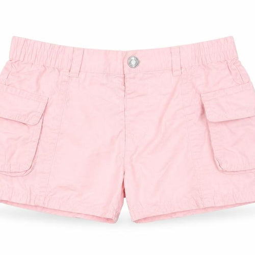 F&F Girls Pink Cotton Cargo Shorts 5-6 Years Elastic Waist Pockets