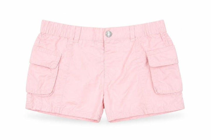 F&F Girls Pink Cotton Cargo Shorts 5-6 Years Elastic Waist Pockets