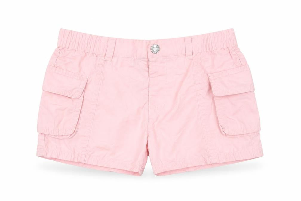 F&F Girls Pink Cotton Cargo Shorts 5-6 Years Elastic Waist Pockets