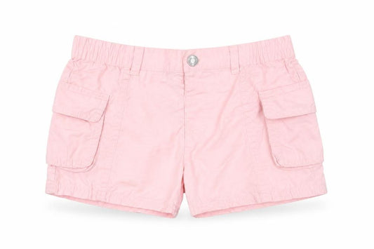 F&F Girls Pink Cotton Cargo Shorts 5-6 Years Elastic Waist Pockets