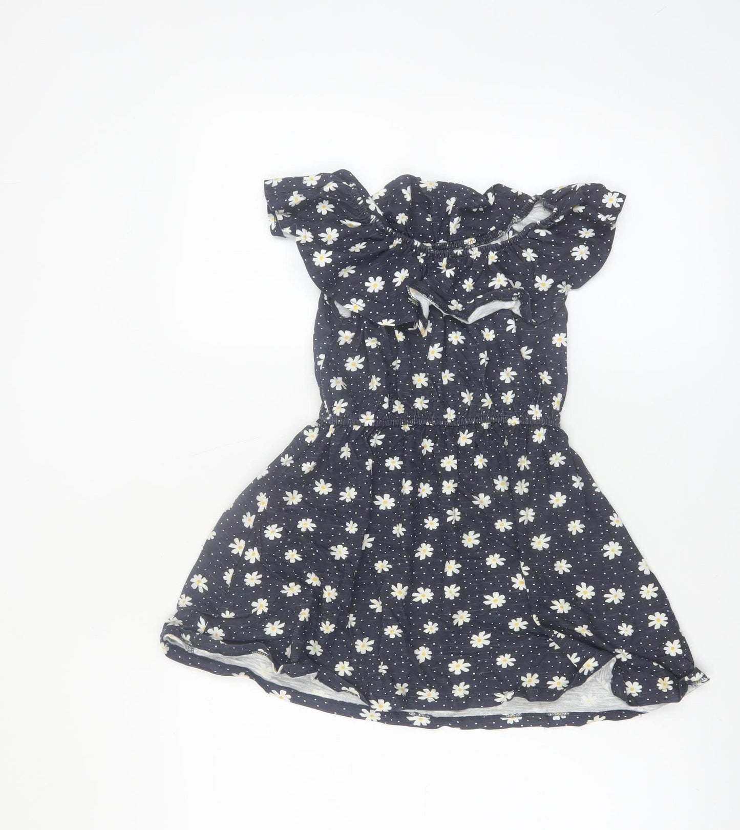 St. Bernard Girls Blue Floral Cotton A-Line Dress 6 Years