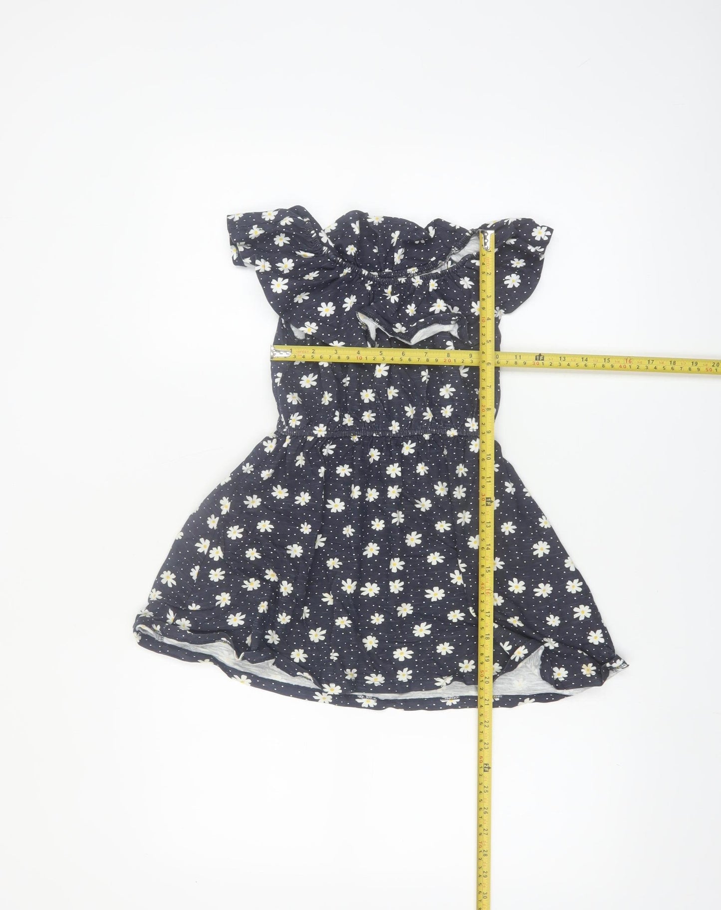 St. Bernard Girls Blue Floral Cotton A-Line Dress 6 Years