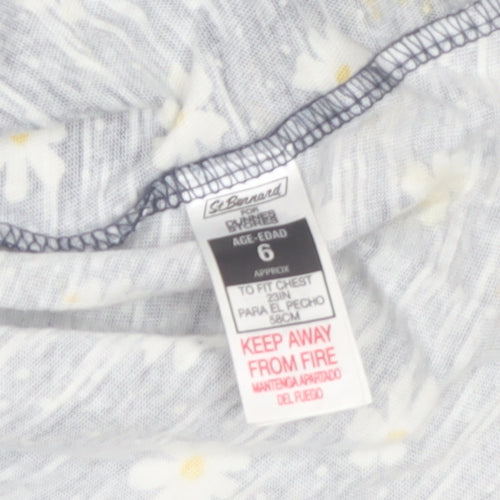 St. Bernard Girls Blue Floral Cotton A-Line Dress 6 Years