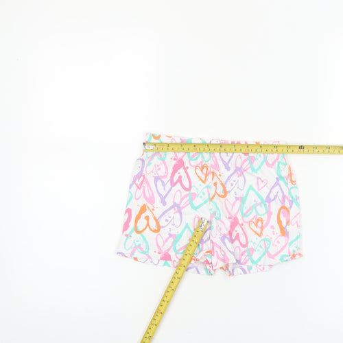 F&F Girls Multicoloured Heart Print Cotton Shorts 7-8 Years
