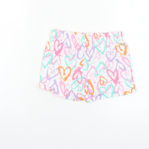 F&F Girls Multicoloured Heart Print Cotton Shorts 7-8 Years