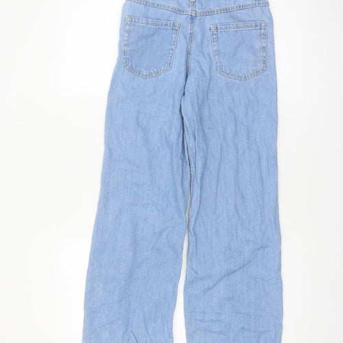 Denim Co. Girls Blue Wide-Leg Jeans 9-10 Years 100% Cotton High Rise