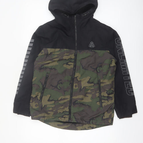 Next Boys Green Camouflage Hooded Windbreaker Jacket 12 Years