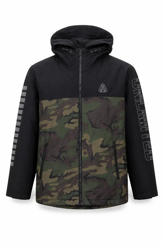 Next Boys Green Camouflage Hooded Windbreaker Jacket 12 Years