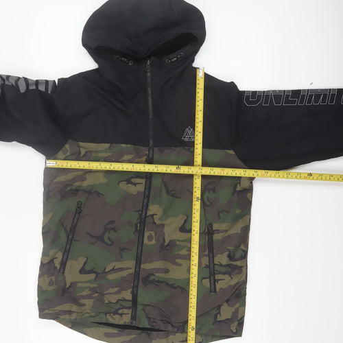 Next Boys Green Camouflage Hooded Windbreaker Jacket 12 Years