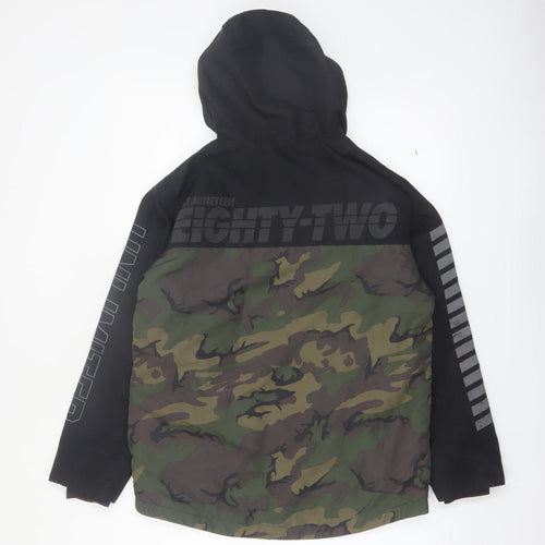 Next Boys Green Camouflage Hooded Windbreaker Jacket 12 Years