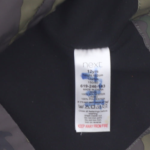 Next Boys Green Camouflage Hooded Windbreaker Jacket 12 Years