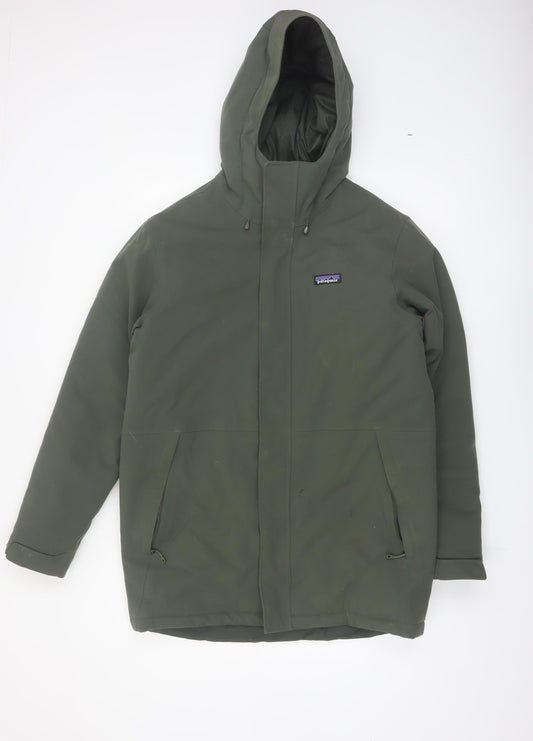 Patagonia Men's Green Hooded Waterproof Parka Jacket Size S