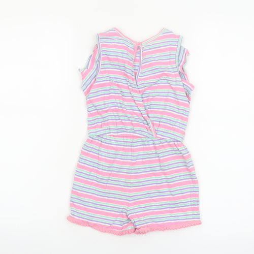 V by Very Girls Multicoloured Striped Cotton Playsuit 4-5 Years Sleeveless