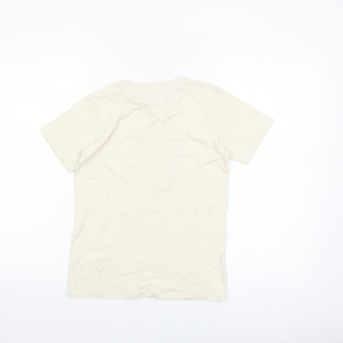 Dunnes Stores Boys Beige Surf Graphic Cotton T-Shirt 8-9 Years