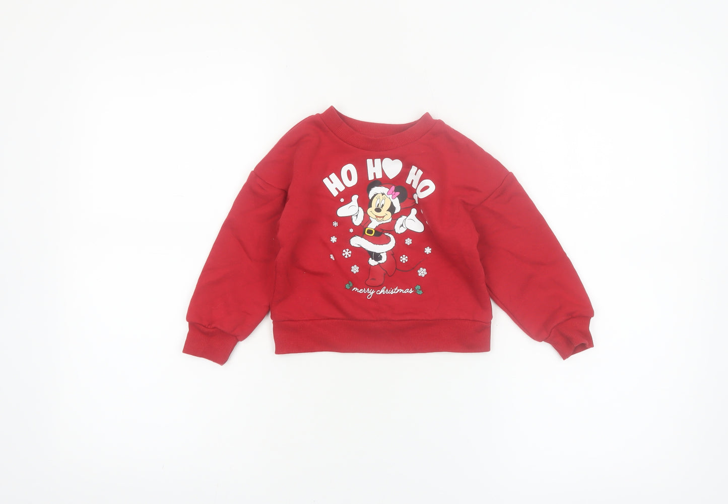 Disney Minnie Mouse Red Christmas Sweatshirt 18-24M Primark Baby Jumper