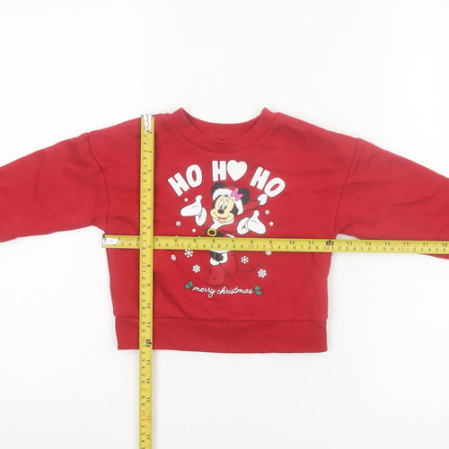 Disney Minnie Mouse Red Christmas Sweatshirt 18-24M Primark Baby Jumper