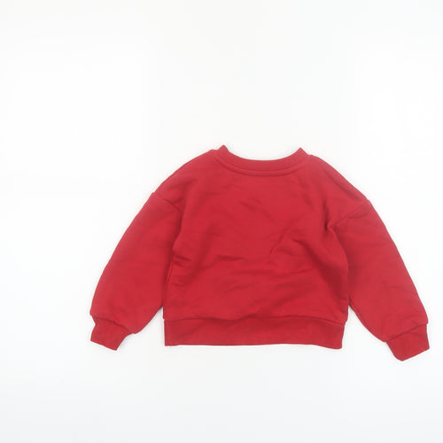 Disney Minnie Mouse Red Christmas Sweatshirt 18-24M Primark Baby Jumper