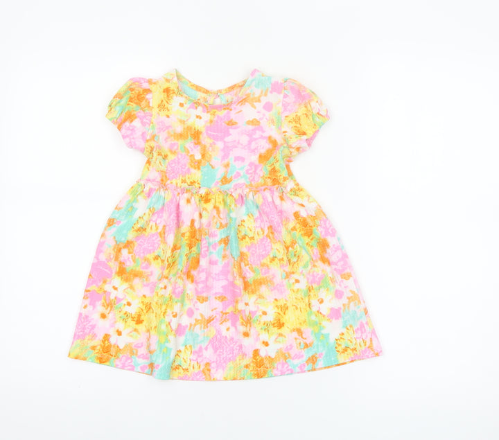 Dunnes Stores Girls Multicoloured Floral A-Line Dress 18-24 Months