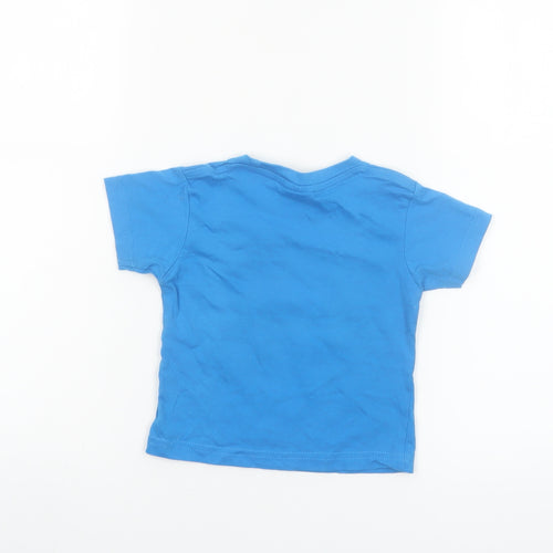 R.R Roberts Blue Funny Graphic Baby T-Shirt 6-9 Months Short Sleeve