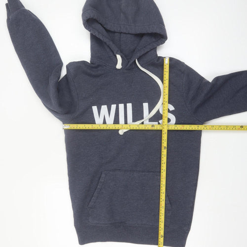 Jack Wills Men's Blue Pullover Hoodie Size S Logo Graphic Fleece