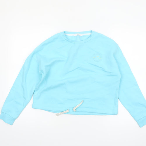 Marks and Spencer Girls Blue 12-13 Years Pullover Sweatshirt with Drawstring