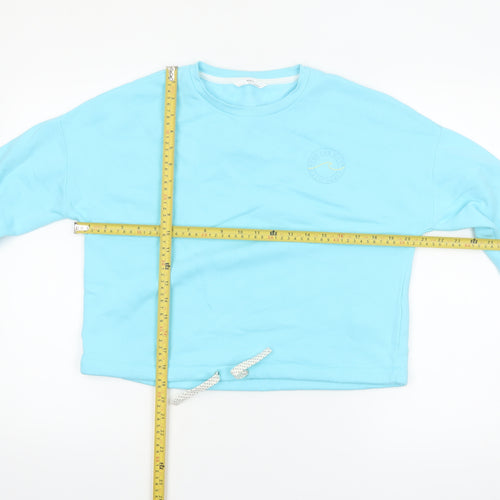 Marks and Spencer Girls Blue 12-13 Years Pullover Sweatshirt with Drawstring