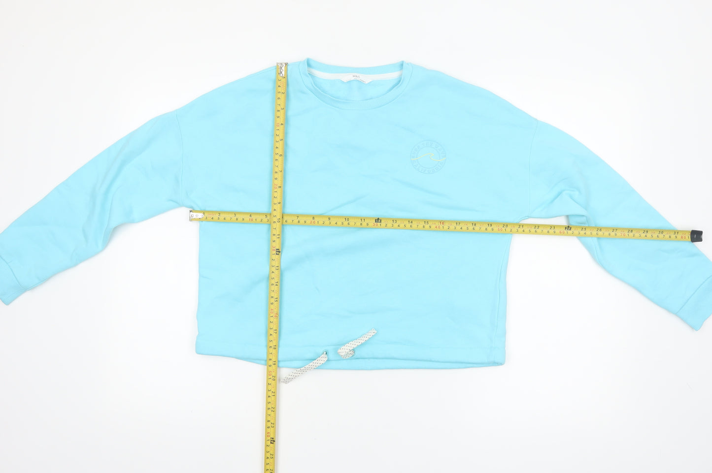 Marks and Spencer Girls Blue 12-13 Years Pullover Sweatshirt with Drawstring