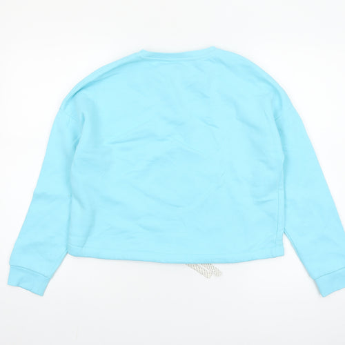 Marks and Spencer Girls Blue 12-13 Years Pullover Sweatshirt with Drawstring