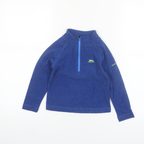 Trespass Boys Blue Fleece 1/4 Zip Pullover Sweatshirt 2-3 Years