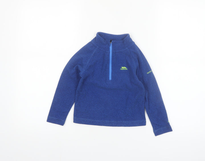 Trespass Boys Blue Fleece 1/4 Zip Pullover Sweatshirt 2-3 Years