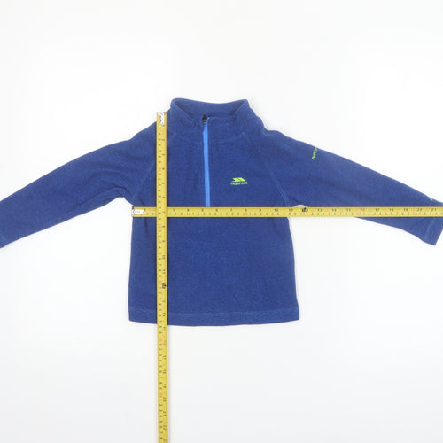 Trespass Boys Blue Fleece 1/4 Zip Pullover Sweatshirt 2-3 Years