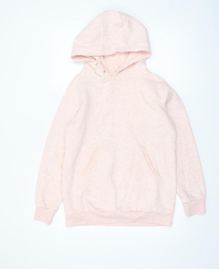 Reserved Girls Pink Pullover Hoodie Size 158cm Fleece Cotton Blend
