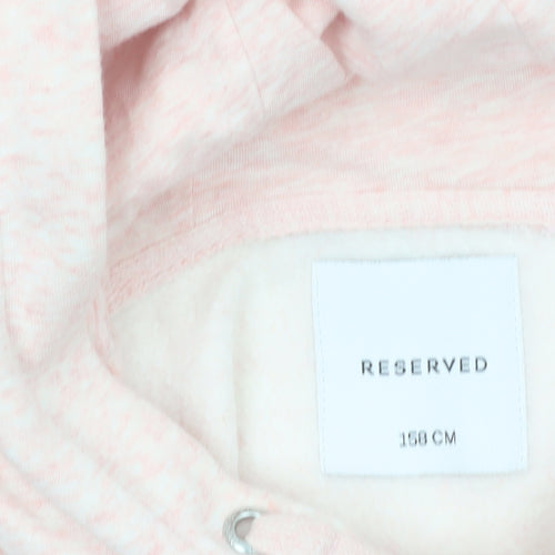 Reserved Girls Pink Pullover Hoodie Size 158cm Fleece Cotton Blend