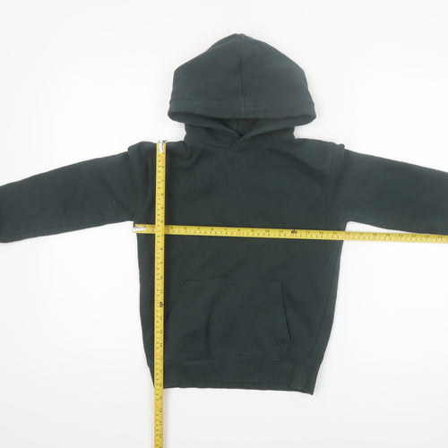 H&M Boys Dark Green Pullover Hoodie Size 9-10 Years Cotton Blend