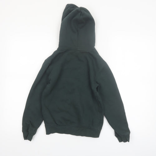 H&M Boys Dark Green Pullover Hoodie Size 9-10 Years Cotton Blend