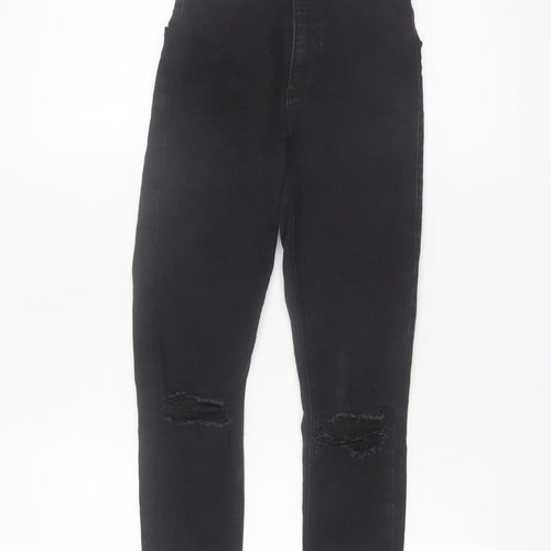 Topshop Women’s Black Petite Joni High Rise Distressed Skinny Jegging Jeans Size 6