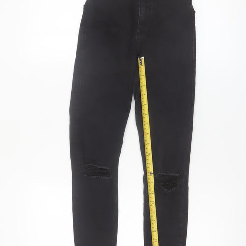 Topshop Women’s Black Petite Joni High Rise Distressed Skinny Jegging Jeans Size 6