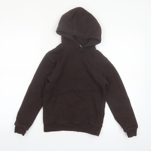 H&M Boys Brown Pullover Hoodie 9-10 Years Soft Cotton Blend Casual